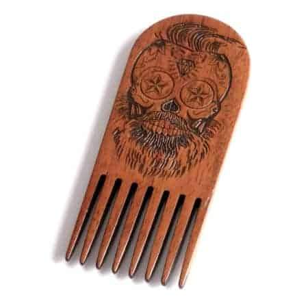 Sugar Skull Wooden Beard Comb